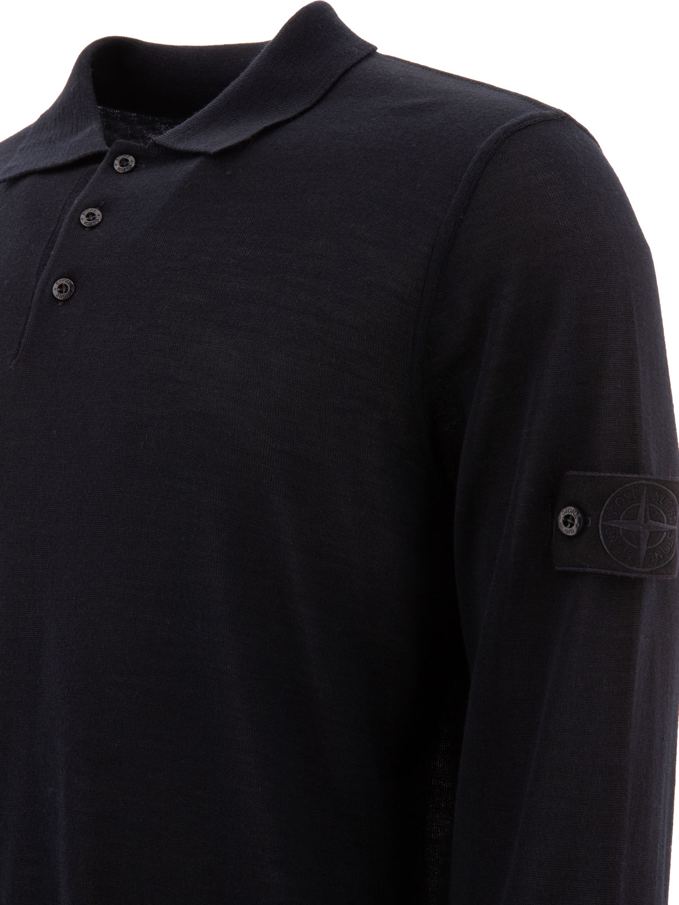 STONE ISLAND Blue “Ghost”  knit polo shirt